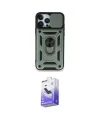 ieg™ iPhone 15 Pro Max Kılıf Ahenk Klasik - Siyah Bilvis 5in1 5D Magic Hayalet Cam Ekran Koruyucu