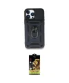 ieg™ iPhone 15 Pro Max Kılıf Ahenk Klasik - Siyah Buffer Cam Ekran Koruyucu