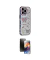 ieg™ iPhone 15 Pro Max Kılıf Ahenk Modern Serisi - Siyah 3D Antistatik Mat Seramik Nano Ekran Koruyucu
