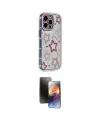 ieg™ iPhone 15 Pro Max Kılıf Ahenk Modern Serisi - Siyah 3D Antistatik Mat Seramik Nano Ekran Koruyucu