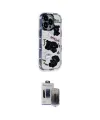 ieg™ iPhone 15 Pro Max Kılıf Ahenk Modern Serisi - Siyah Vanessa Magic Hayalet Cam