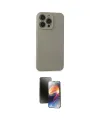 ieg™ iPhone 15 Pro Max Kılıf Ahenk Serisi - Siyah 3D Antistatik Mat Seramik Nano Ekran Koruyucu