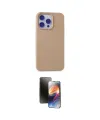 ieg™ iPhone 15 Pro Max Kılıf Ahenk Serisi - Siyah 3D Antistatik Mat Seramik Nano Ekran Koruyucu