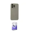 ieg™ iPhone 15 Pro Max Kılıf Ahenk Serisi - Siyah Bilvis 5in1 5D Magic Hayalet Cam Ekran Koruyucu