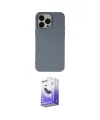 ieg™ iPhone 15 Pro Max Kılıf Ahenk Serisi - Siyah Bilvis 5in1 5D Magic Hayalet Cam Ekran Koruyucu