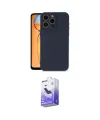ieg™ iPhone 15 Pro Max Kılıf Ahenk Serisi - Siyah Bilvis 5in1 5D Magic Hayalet Cam Ekran Koruyucu