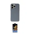 ieg™ iPhone 15 Pro Max Kılıf Ahenk Serisi - Siyah Buffer Hayalet Cam Ekran Koruyucu