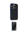 ieg™ iPhone 15 Pro Max Kılıf Ahenk Yansıma Özel Seri - Siyah 3D Antistatik Hayalet Cam Ekran Koruyucu