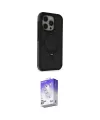 ieg™ iPhone 15 Pro Max Kılıf Ahenk Yansıma Özel Seri - Siyah Bilvis 5in1 3D Magic Cam Ekran Koruyucu