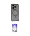 ieg™ iPhone 15 Pro Max Kılıf Ahenk Yansıma Özel Seri - Siyah Bilvis 5in1 3D Magic Cam Ekran Koruyucu