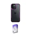 ieg™ iPhone 15 Pro Max Kılıf Akış Çizgi Koleksiyonu - Siyah Bilvis 5in1 3D Magic Cam Ekran Koruyucu