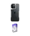 ieg™ iPhone 15 Pro Max Kılıf Akış Çizgi Koleksiyonu - Siyah Bilvis 5in1 3D Magic Cam Ekran Koruyucu