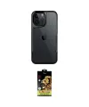 ieg™ iPhone 15 Pro Max Kılıf Akış Çizgi Koleksiyonu - Siyah Buffer Cam Ekran Koruyucu