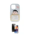 ieg™ iPhone 15 Pro Max Kılıf Akış Yansıma - Siyah 3D Antistatik Mat Seramik Nano Ekran Koruyucu