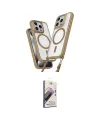 ieg™ iPhone 15 Pro Max Kılıf Atlas Doku Koleksiyonu - Siyah Bilvis 3D Mat Cam Ekran Koruyucu