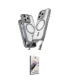 ieg™ iPhone 15 Pro Max Kılıf Atlas Doku Koleksiyonu - Siyah Bilvis 3D Mat Cam Ekran Koruyucu