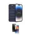 ieg™ iPhone 15 Pro Max Kılıf Atlas Koleksiyonu - Siyah 3D Antistatik Mat Seramik Nano Ekran Koruyucu