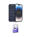 ieg™ iPhone 15 Pro Max Kılıf Atlas Koleksiyonu - Siyah Bilvis 5in1 5D Magic Hayalet Cam Ekran Koruyucu