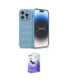 ieg™ iPhone 15 Pro Max Kılıf Atlas Koleksiyonu - Siyah Bilvis 5in1 5D Magic Hayalet Cam Ekran Koruyucu