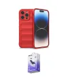 ieg™ iPhone 15 Pro Max Kılıf Atlas Koleksiyonu - Siyah Bilvis 5in1 5D Magic Hayalet Cam Ekran Koruyucu