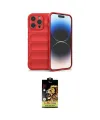 ieg™ iPhone 15 Pro Max Kılıf Atlas Koleksiyonu - Siyah Buffer Cam Ekran Koruyucu