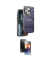 ieg™ iPhone 15 Pro Max Kılıf Atlas Minimal Özel Seri - Siyah 3D Antistatik Mat Seramik Nano Ekran Koruyucu