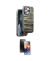 ieg™ iPhone 15 Pro Max Kılıf Atlas Minimal Özel Seri - Siyah 3D Antistatik Mat Seramik Nano Ekran Koruyucu