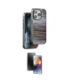 ieg™ iPhone 15 Pro Max Kılıf Atlas Minimal Özel Seri - Siyah 3D Antistatik Mat Seramik Nano Ekran Koruyucu