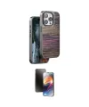 ieg™ iPhone 15 Pro Max Kılıf Atlas Minimal Özel Seri - Siyah 3D Antistatik Mat Seramik Nano Ekran Koruyucu
