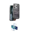 ieg™ iPhone 15 Pro Max Kılıf Atlas Minimal Özel Seri - Siyah 3D Antistatik Seramik Nano Ekran Koruyucu