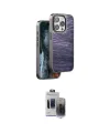 ieg™ iPhone 15 Pro Max Kılıf Atlas Minimal Özel Seri - Siyah Vanessa Magic Hayalet Cam