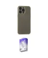 ieg™ iPhone 15 Pro Max Kılıf Atlas Minimal Prime - Siyah Bilvis 5in1 3D Magic Cam Ekran Koruyucu