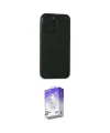 ieg™ iPhone 15 Pro Max Kılıf Atlas Minimal Prime - Siyah Bilvis 5in1 3D Magic Cam Ekran Koruyucu