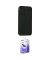 ieg™ iPhone 15 Pro Max Kılıf Atlas Minimal Prime - Siyah Bilvis 5in1 5D Magic Hayalet Cam Ekran Koruyucu