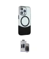ieg™ iPhone 15 Pro Max Kılıf Çekirdek Asil Özel Seri - Siyah Vanessa Magic Hayalet Cam