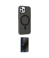 ieg™ iPhone 15 Pro Max Kılıf Çekirdek Modern Prime - Siyah 3D Antistatik Hayalet Cam Ekran Koruyucu