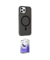 ieg™ iPhone 15 Pro Max Kılıf Çekirdek Modern Prime - Siyah Bilvis 5in1 5D Magic Hayalet Cam Ekran Koruyucu