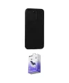 ieg™ iPhone 15 Pro Max Kılıf Doruk Asil Koleksiyonu - Siyah Bilvis 5in1 5D Magic Hayalet Cam Ekran Koruyucu