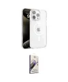 ieg™ iPhone 15 Pro Max Kılıf Doruk Doku Özel Seri - Siyah Bilvis 3D Mat Cam Ekran Koruyucu