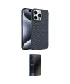 ieg™ iPhone 15 Pro Max Kılıf Doruk Serisi - Siyah 3D Antistatik Hayalet Cam Ekran Koruyucu