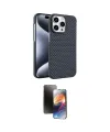 ieg™ iPhone 15 Pro Max Kılıf Doruk Serisi - Siyah 3D Antistatik Mat Seramik Nano Ekran Koruyucu