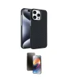 ieg™ iPhone 15 Pro Max Kılıf Doruk Serisi - Siyah 3D Antistatik Mat Seramik Nano Ekran Koruyucu