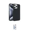 ieg™ iPhone 15 Pro Max Kılıf Doruk Serisi - Siyah Bilvis 0.18mm Plus Cam Ekran Koruyucu