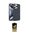 ieg™ iPhone 15 Pro Max Kılıf Doruk Serisi - Siyah Buffer Cam Ekran Koruyucu