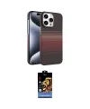 ieg™ iPhone 15 Pro Max Kılıf Doruk Serisi - Siyah Buffer Hayalet Cam Ekran Koruyucu