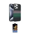 ieg™ iPhone 15 Pro Max Kılıf Doruk Serisi - Siyah Buffer Hayalet Cam Ekran Koruyucu