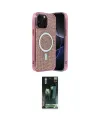 ieg™ iPhone 15 Pro Max Kılıf Eksen Çizgi - Şeffaf 360 Full Body Arka Koruyucu