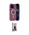 ieg™ iPhone 15 Pro Max Kılıf Eksen Çizgi - Siyah Bilvis Hayalet Cam Ekran Koruyucu