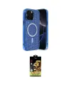 ieg™ iPhone 15 Pro Max Kılıf Eksen Çizgi - Siyah Buffer Cam Ekran Koruyucu