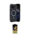 ieg™ iPhone 15 Pro Max Kılıf Eksen Çizgi - Siyah Buffer Cam Ekran Koruyucu
